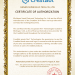 Official CreatBot certificate of authorization issued to Rev1 Technologies recognizing them as an authorized service provider and reseller in the United States
