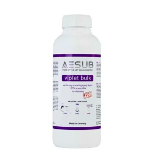 AESUB Violet Bulk vanishing scanning spray bottle, 1L liquid solution for 3D scanning, self-volatilizing and pigment-free, made in Germany.