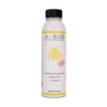 Front view of AESUB Yellow vanishing scanning spray bottle featuring “Free of TiO₂” label and made in Germany text.